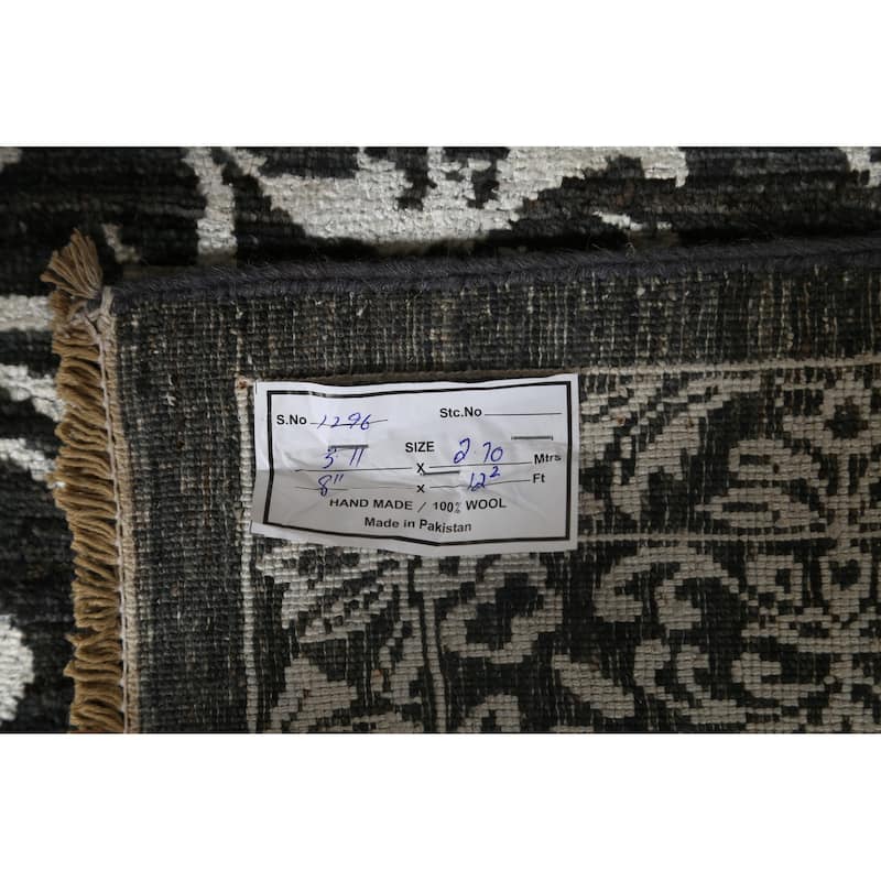 Wool/ Silk Vegetable Dye Floral Versace Oriental Area Rug Handmade - 8'11" x 12'2"