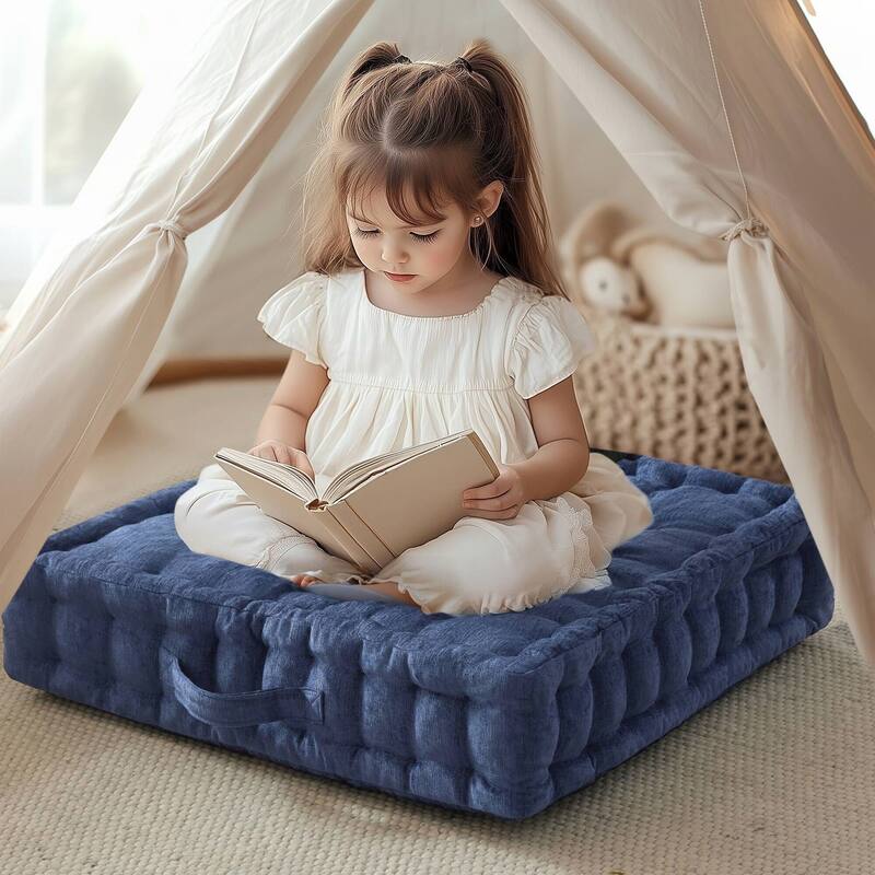 Poly Chenille Square Floor Pillow Cushion-24x24",only 1PC