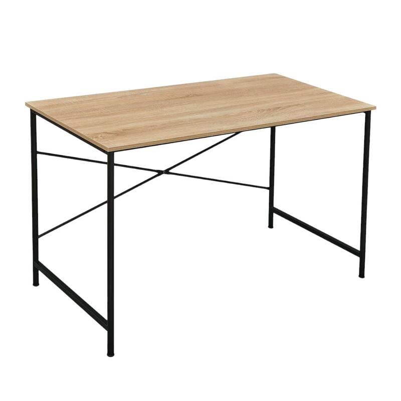 HomeRoots 47" Natural and Black Wood and Metal Computer Desk