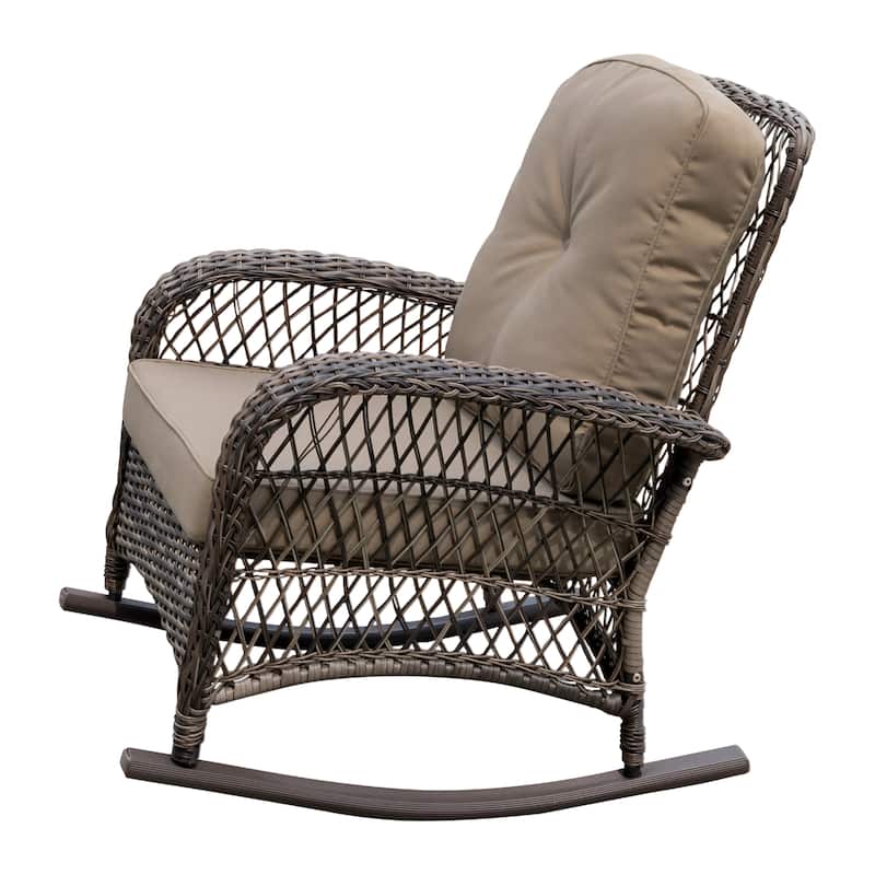 Corvus Salerno Outdoor Handwoven Resin Wicker Rocking Chair