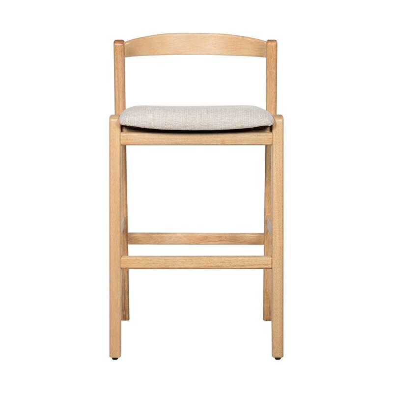 Roomfitters Balmain Indoor Rubberwood Barstools with Cushioned Seat, Set of 2 - Set of 2