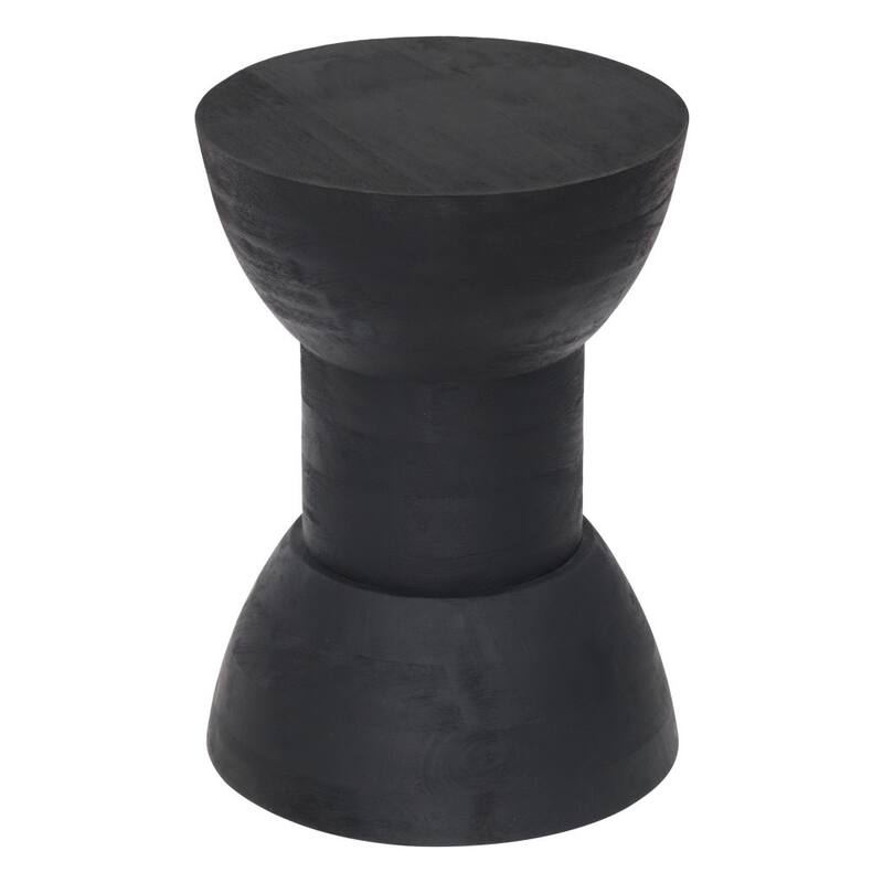 HomeRoots 19" Black Solid Wood Backless Bar Chair