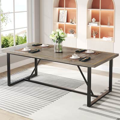 70.9 Inch Dining Table for 6 to 8, Modern Kitchen Table Dining Room Table, Rectangle Dinner Table