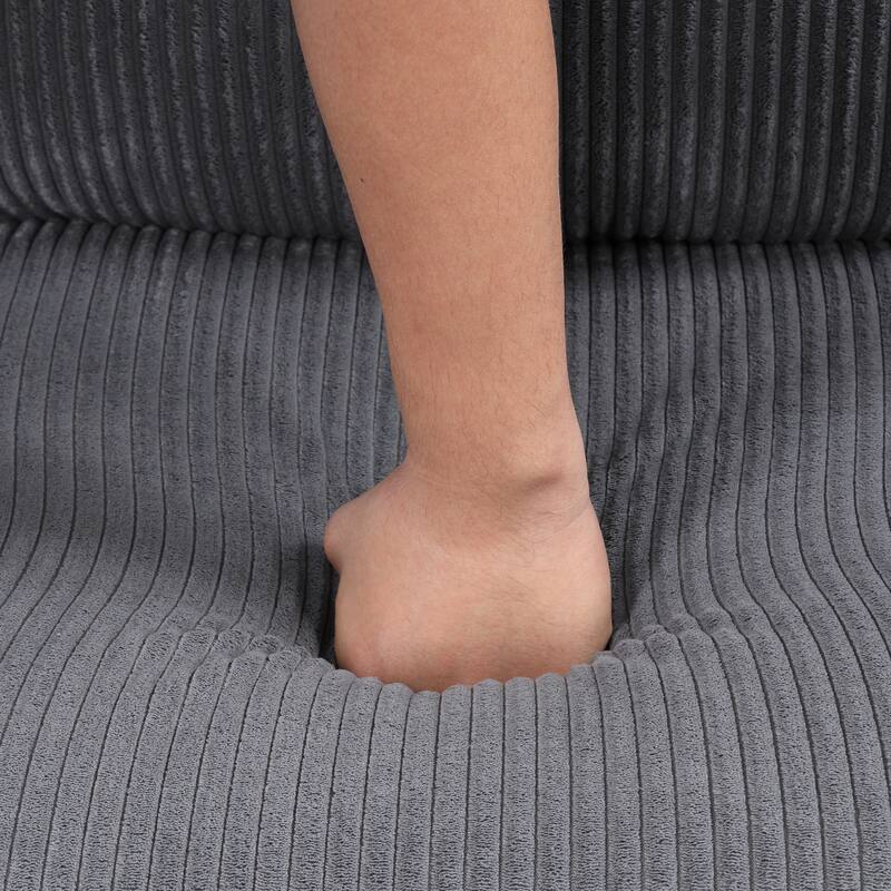U-Shaped 4-Seater Sofa with Sponge-Filled Cushions and Solid Wood Legs