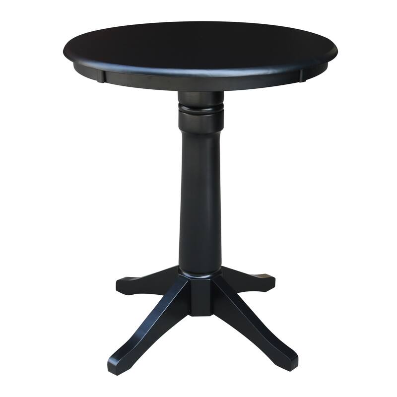 30" Round Top Pedestal Dining Table - Black