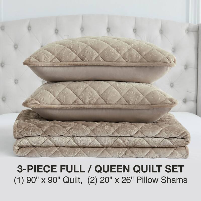 BCBG Maeve Embossed Plush Quilt Sets