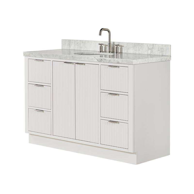 Ariel P55CWOVO Milan 55" Free Standing Single Basin Vanity Set with