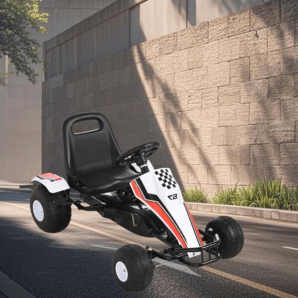 Pedal Powered Go Kart for Kids with Adjustable Bucket Seat