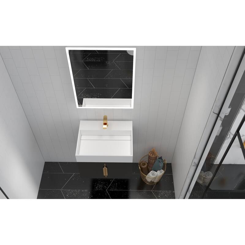 Amazon 24" Wall Mounted Bathroom Vanity Set w/ White Top