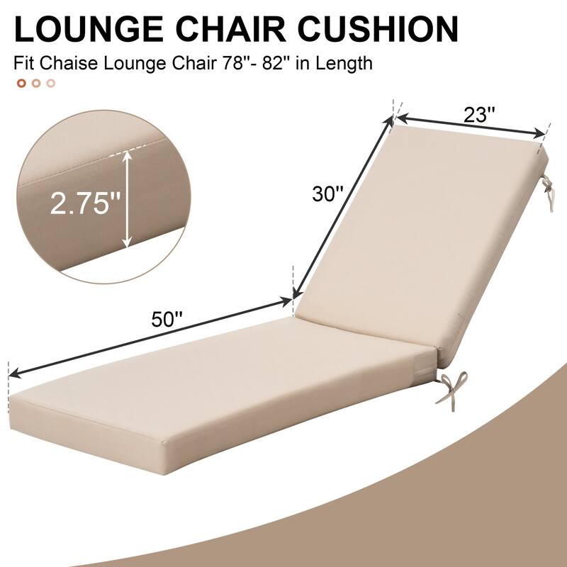 Outdoor Patio Chaise Lounge Chair Cushion
