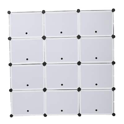 7-Tier Portable Shoe Rack Cube Storage Black