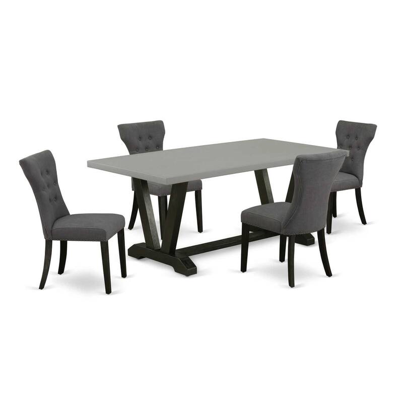 Kitchen Table Set 5 Piece Dining Set with 4 Chairs Modern Rectangular Table and Chairs - 72