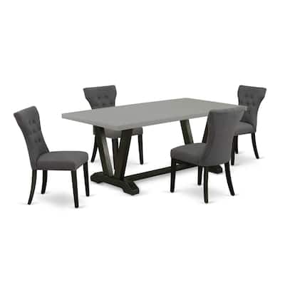 Kitchen Table Set 5 Piece Dining Set with 4 Chairs Modern Rectangular Table and Chairs - 72