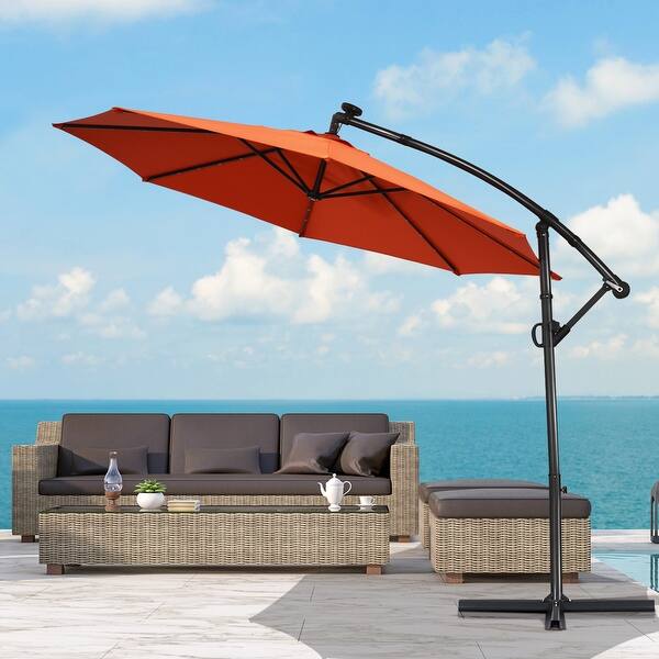 costco.com patio umbrella Mirador 11.4' Cantilever Umbrella with Rolling Base