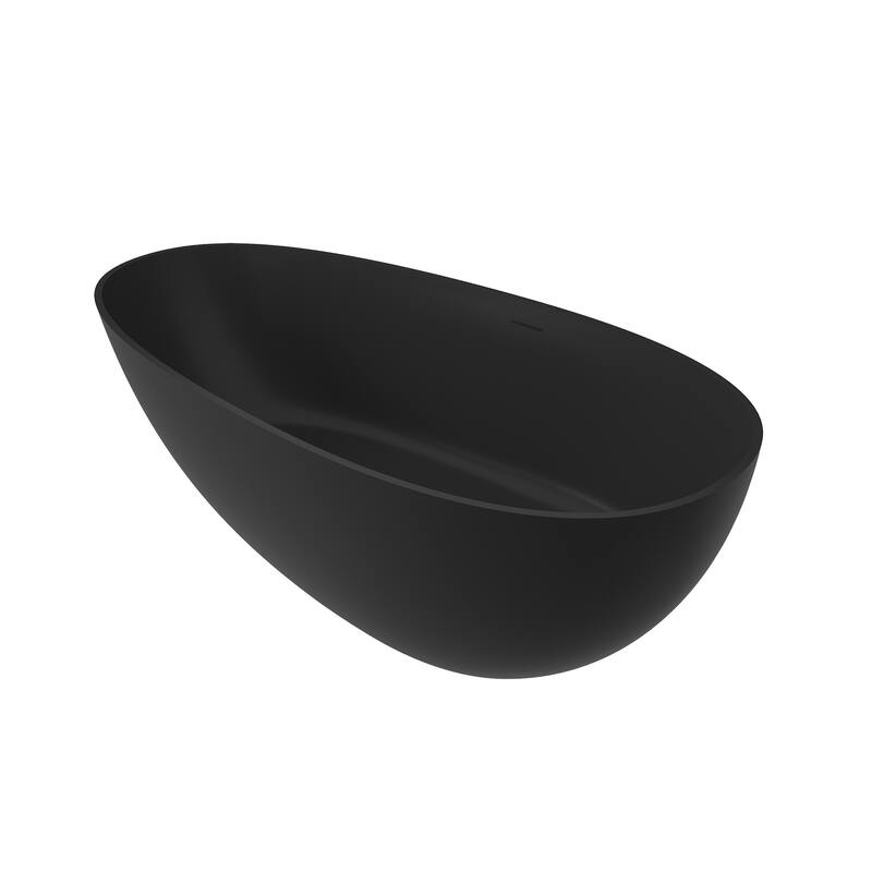 67" Solid Surface Freestanding Bathtub in Matte Black