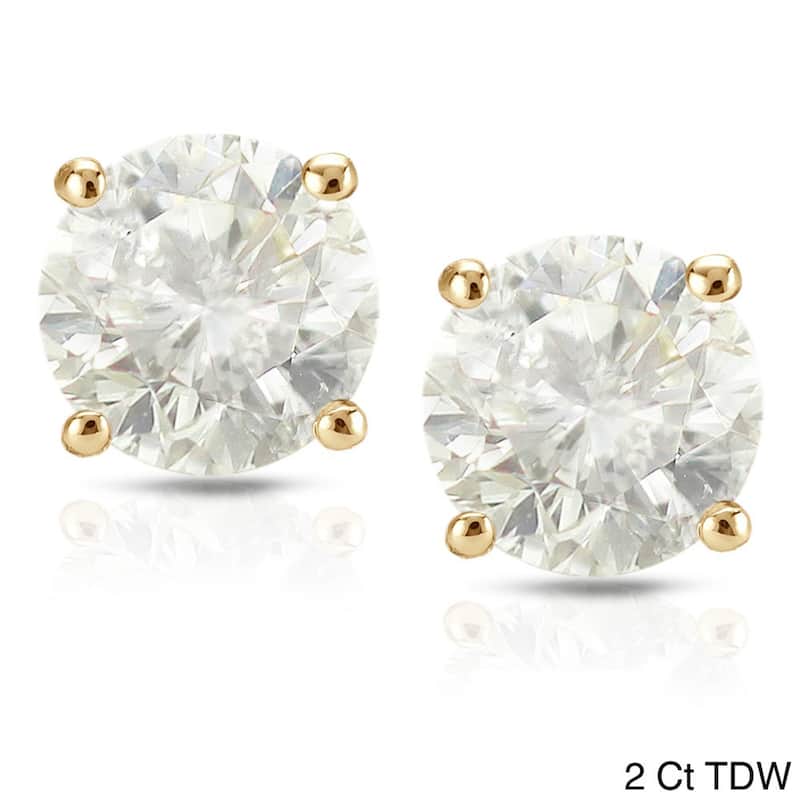 Auriya 18k Yellow Gold Diamond Stud Earrings (H-I, I2-I3)