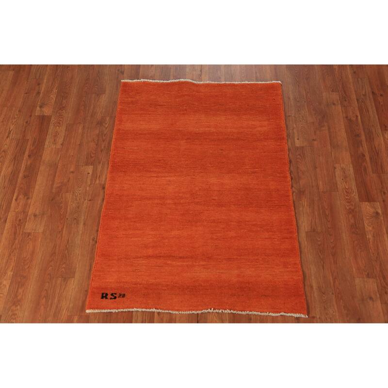 Gabbeh Oriental Rug Hand-Knotted Foyer Wool Carpet - 2'9" x 4'0"