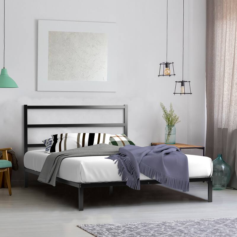 Costway Twin/Full Metal Bed Platform Frame Heavy Duty Mattress