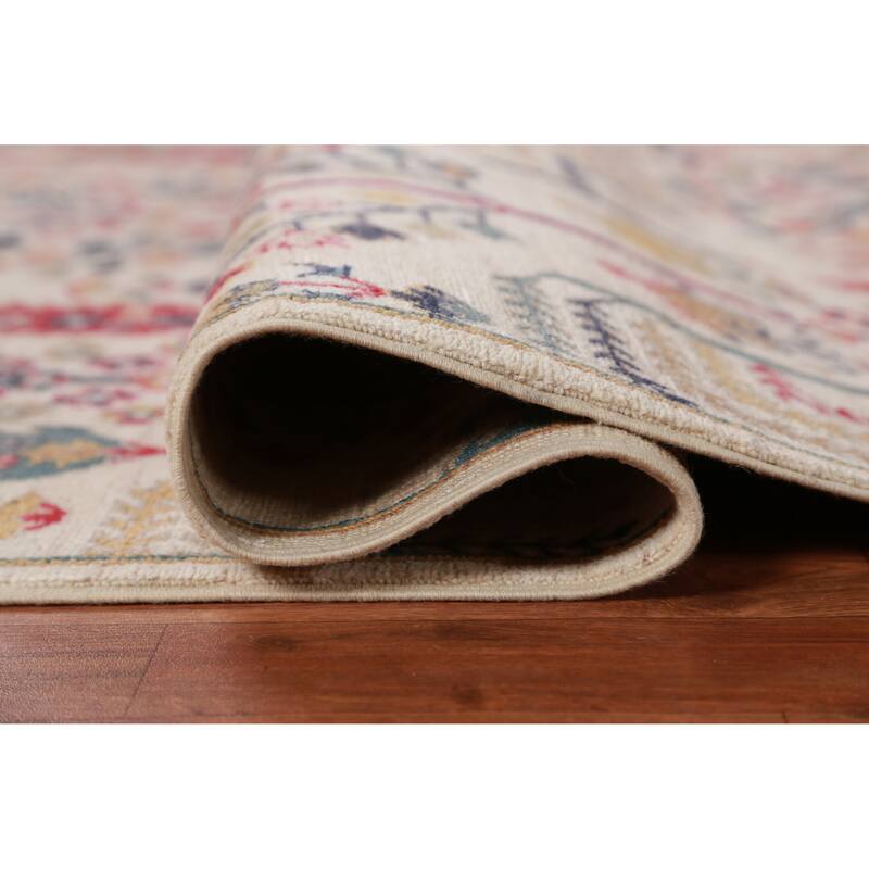 Hand Knotted Oriental 100% Wool Carpet Traditional Geometric Beige & Ivories Kazak Area Rug - 7' 10'' X 5' 6''