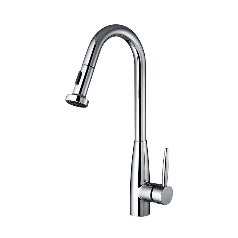 Whitehaus Collection JEM Single Hole, Single Lever Kitchen Faucet - Chrome/Clear