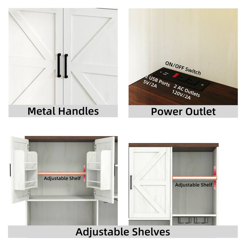 Pantry Cabinet with Glass Holder and Drawer
