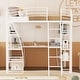 preview thumbnail 36 of 43, High Loft Bed with L-Shaped Desk and Storage Shelves, Metal Platform Bed with Curved Guardrail, USB Ports and Wireless Charging