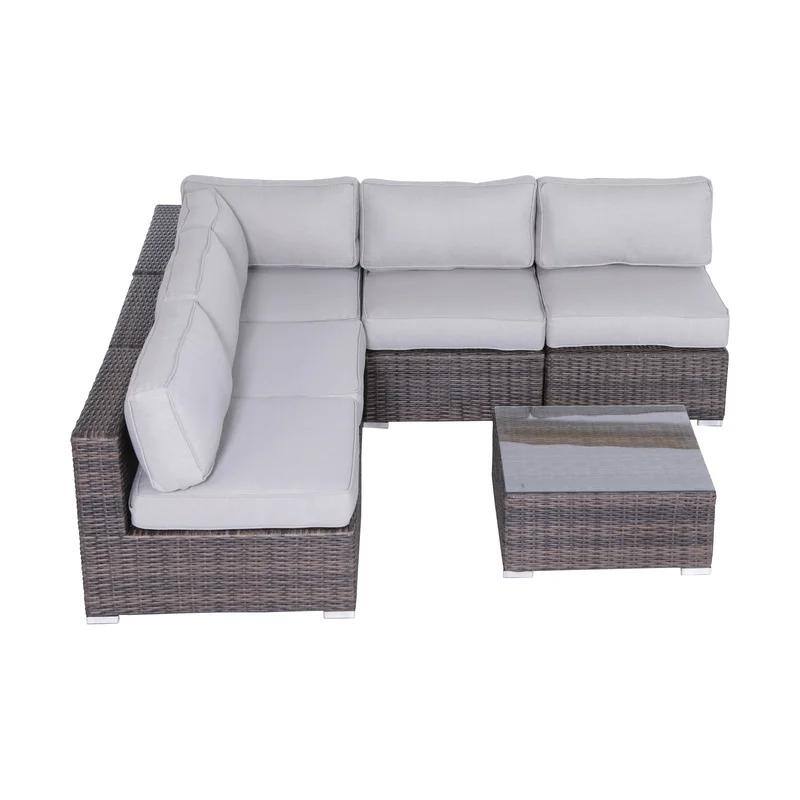 Fully Assembled Wicker 4-Person Seating Set with Cushions