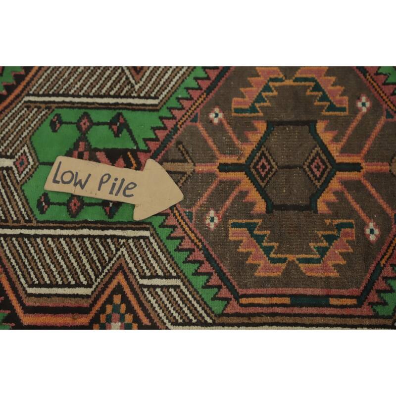 Hand Knotted Oriental 100% Wool Carpet Traditional Tribal Pink Ardebil Runner Rug - 11' 0'' X 3' 2''