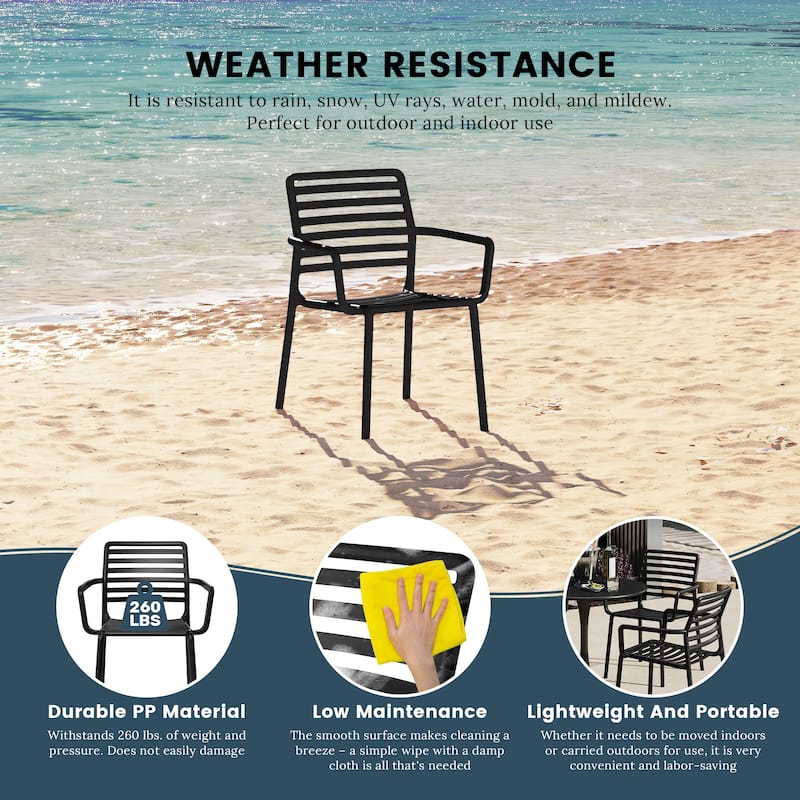 Frond and Form Outdoor Stacking Dining Armchair (Set of 4)
