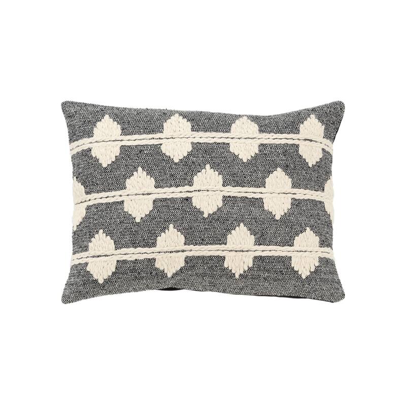 Rizzy Home Traditional Pillow Cover - 14"x20" - Black