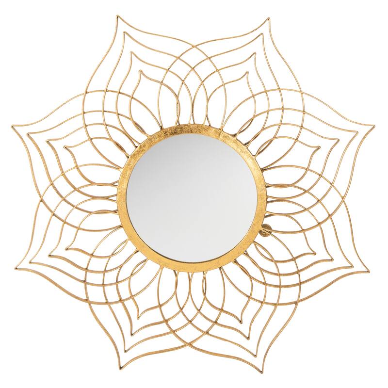 SAFAVIEH Kaila Flower Gold 32-inch Decorative Mirror - 32" x 32" x 1" - 32Wx32Dx1H