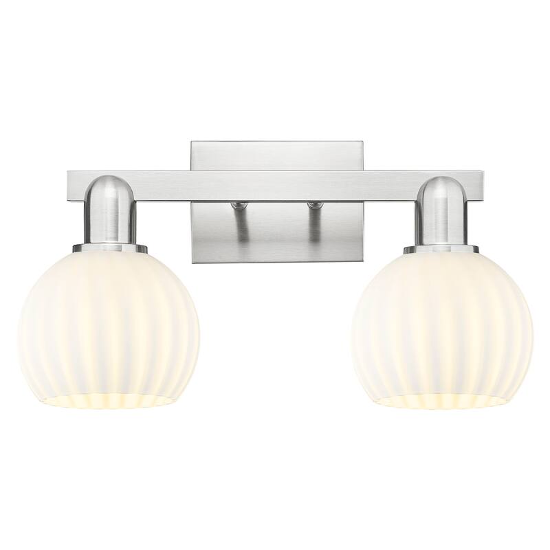 Innovations Lighting 716-2W-10-17 White Venetian Vanity White Venetian - Brushed Satin Nickel / White Venetian