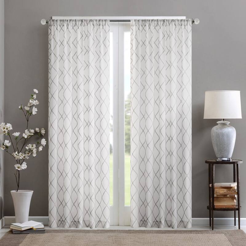 Diamond Sheer Window Curtain Panel