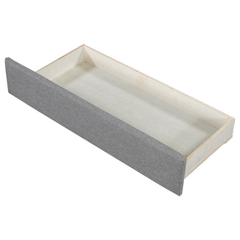 Convertible Twin XL to King Size Upholstered Daybed with Two Drawers, Gray