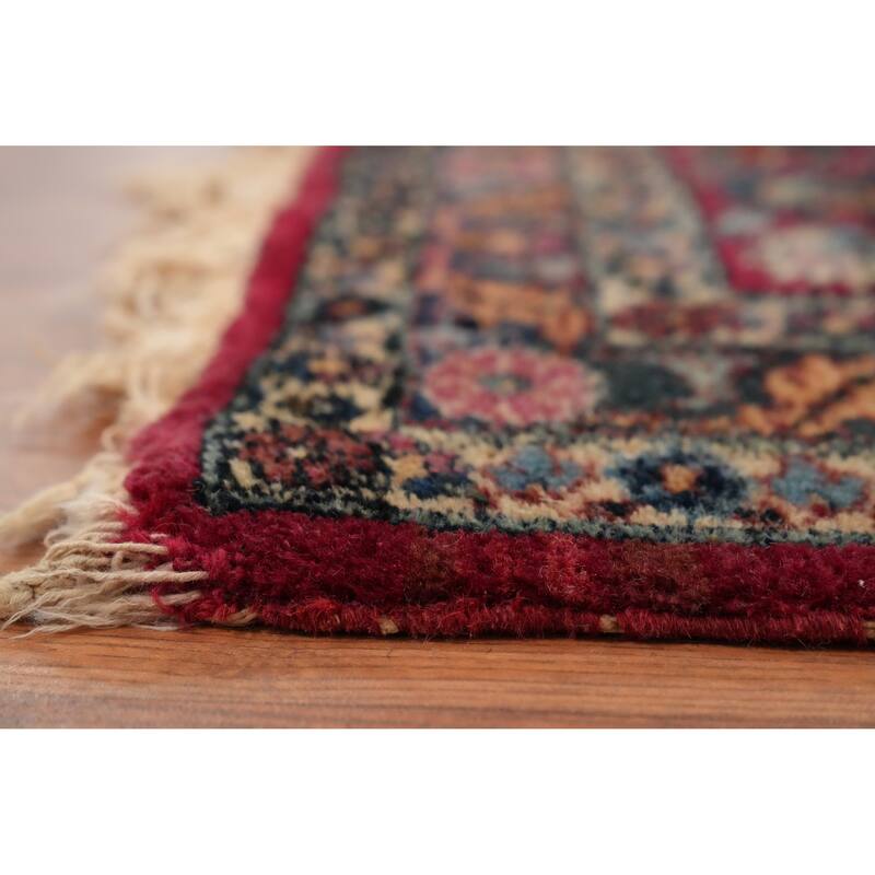 Hand Knotted Oriental 100% Wool Carpet Traditional Floral Navy Blue & Blues Kerman Area Rug - 16' 3'' X 11' 10''