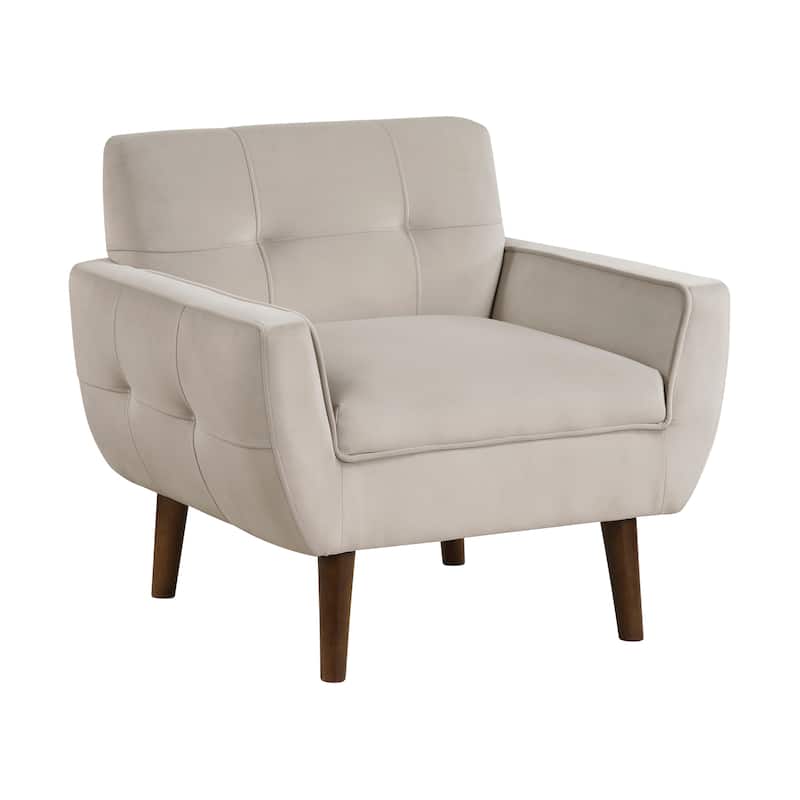 Milford Velvet Fabric Accent Chair - Brown