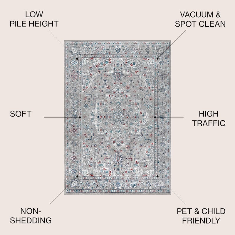 JONATHAN Y Traditional Persian Vintage Medallion Area Rug
