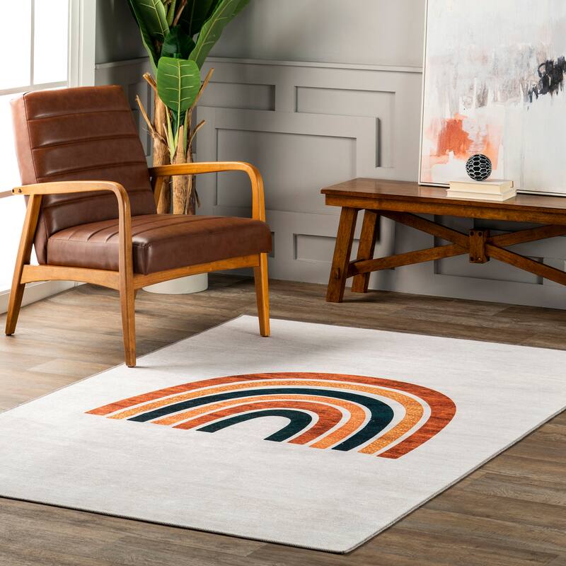 Nuloom Lia SpinClean Single Rainbow Machine Washable Area Rug