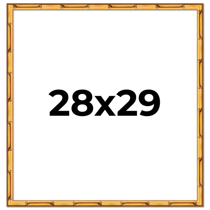 28x29 Frame Gold Bamboo Picture Frame Modern Photo Frame Includes UV Acrylic Shatter Guard Front Acid Free Foam Backing Board