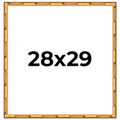 28x29 Frame Gold Bamboo Picture Frame Modern Photo Frame Includes UV Acrylic Shatter Guard Front Acid Free Foam Backing Board