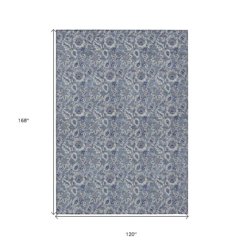 HomeRoots Floral Transitional Rectangle Outdoor Rug