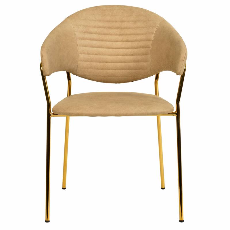LeisureMod Set of 2 Bella Modern Dining Chair Upholstered in Leather or Velvet & Gold Base for Home Office Kitchen