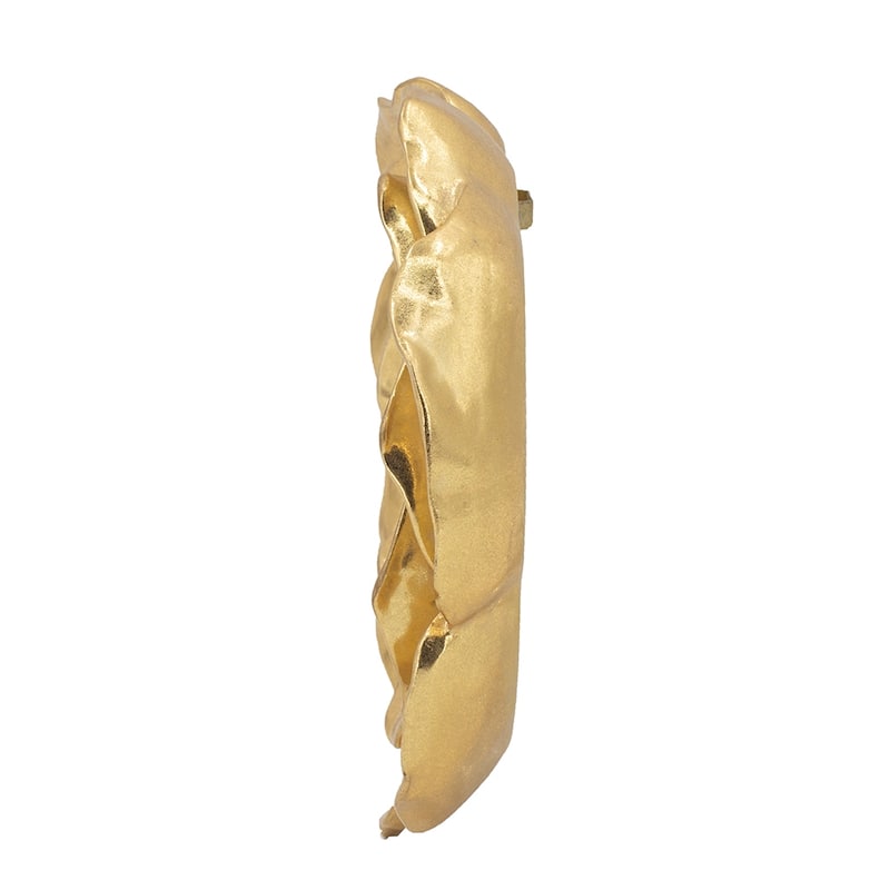 Contemporary Rose Hanging Wall Decor with Gold Resin Floral Sculpture, for Living Room Hallway Bedroom Office