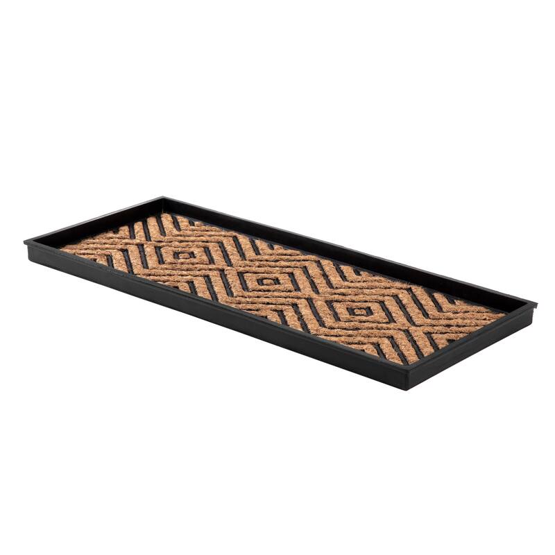 Jani Natural & Recycled Rubber Boot Tray with Diamond Coir and Rubber Insert - Medium