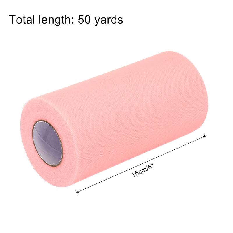 Tulle Rolls Fabric Spools 6" for Decoration Wrapping Wedding DIY Craft - Light Pink - 50 Yard