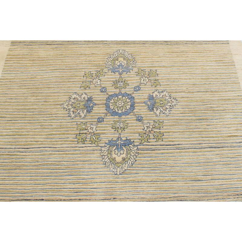 Vintage Inspired Gabbeh Floral Medallion Hand Knotted Area Rug