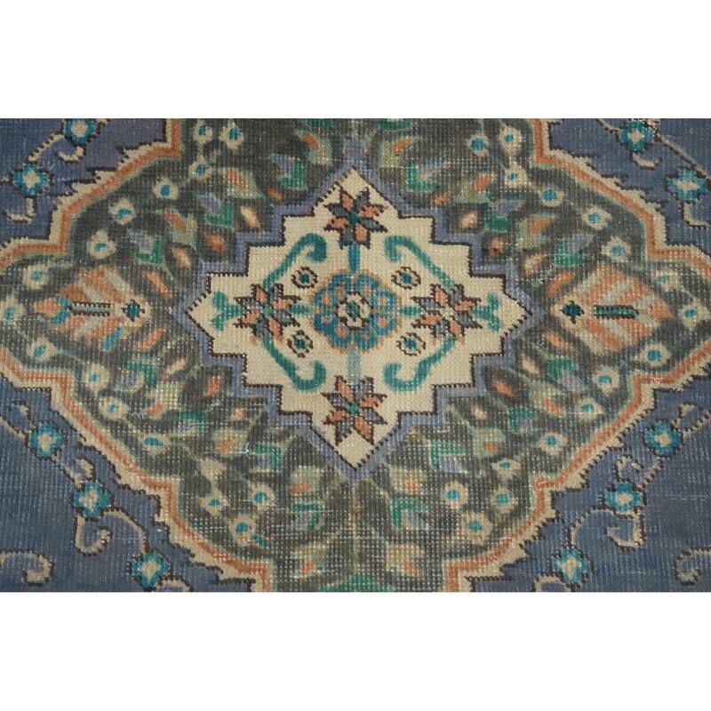 Hand Knotted Oriental 100% Wool Carpet Traditional Floral Purples Tabriz Area Rug - 6' 5'' X 4' 6''