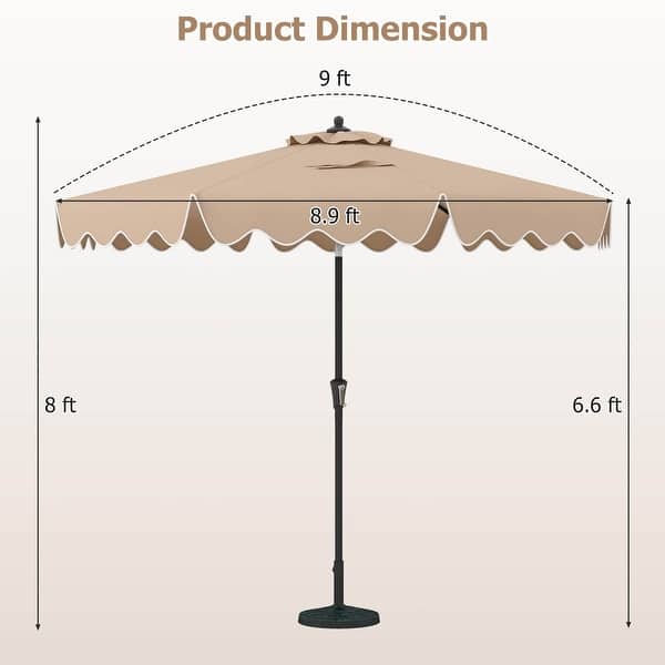 castlecreek 10 two tier market patio umbrella 10 FT Patio Umbrella 2-Tiers Scalloped Outdoor Table Market Umbrella - Bed  Bath & Beyond