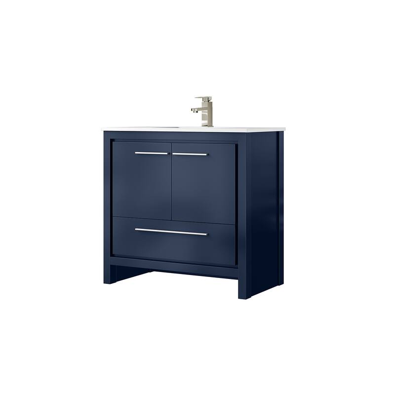Lafarre Bath Vanity Cultured Marble Top, Sink and Brushed Nickel Faucet