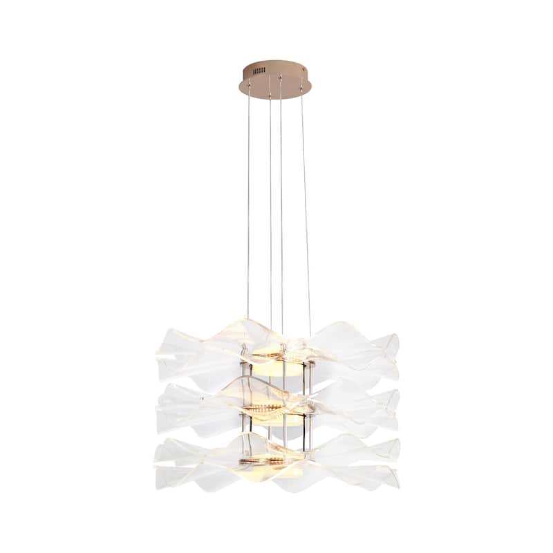 Golden Lighting Vetrina Integrated LED 3-tier Pendant in Light Gold